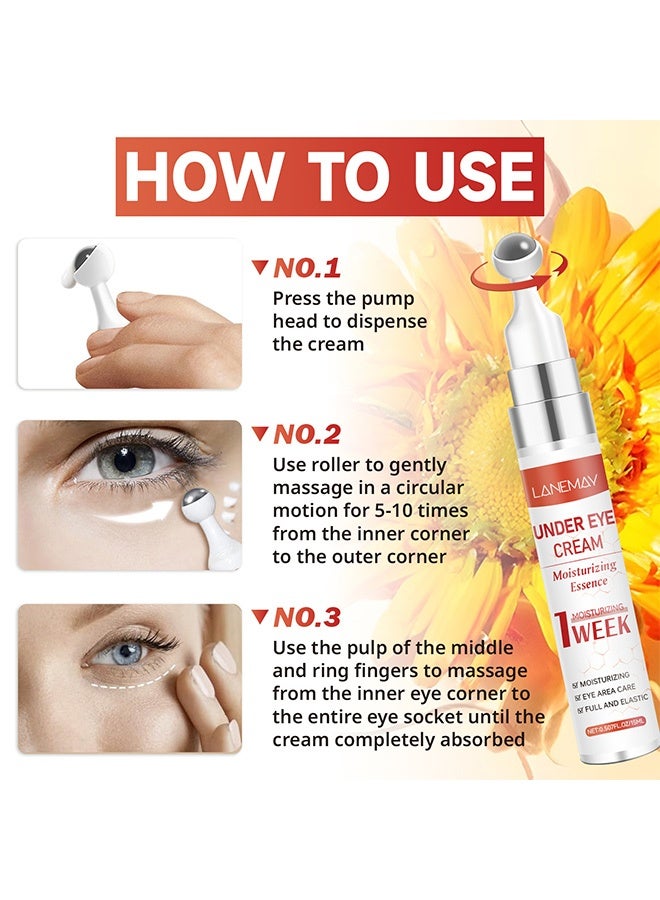 LANEMAY Eye Moisturizing Essence Eye Cream - Hydrating and Repairing Eye Care Cream for the Eye Area 15ml - Image 4